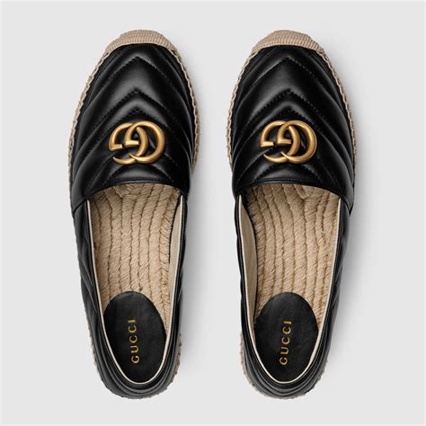 gucci leather espadrille with double g